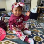 3-piece Baby Girl HELLO Print Floral Long-sleeve Hoodie and Adorable with Headband Set photo review