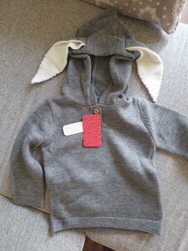 Solid Rabbit Ear Decor Hoodie photo review