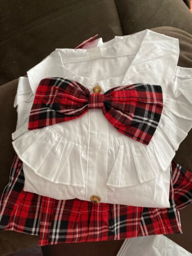 2-piece Baby / Toddler Preppy Style Top and Plaid Skirt Set photo review