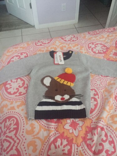 Baby / Toddler Cartoon Mouse Print Long-sleeve Knitted Sweater (No shoes) photo review