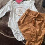 3-piece Baby Girl Letter Print Ruffled Bodysuit and Polka Dots Pants with Headband Set photo review