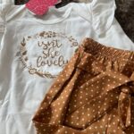3-piece Baby Girl Letter Print Ruffled Bodysuit and Polka Dots Pants with Headband Set photo review