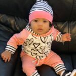 Baby Girl Heart Print Hoodie and Striped Pants Set photo review