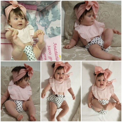 Ruffled Design Bow Decor Plaid Jumpsuit for Baby Girl photo review