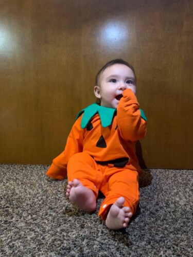 Baby Pumpkin Halloween Jumpsuit photo review