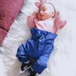 Baby Girl Dark Pink Ruffled Shoulder Bodysuit and Bowknot Jeans Set photo review