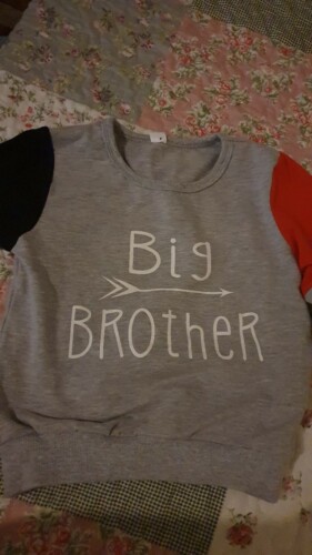 Baby Boy BIG BROTHER Print Colorblock Pullover photo review