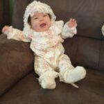 Baby Floral Print 100 Day Party Jumpsuit with Hat photo review