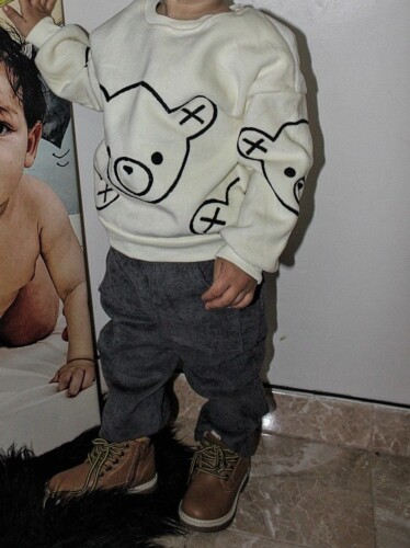 Baby / Toddler Boy Bear Print Sweatshirt and Pants Set photo review