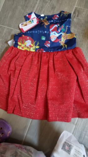 Baby Girl Santa Claus & Elk Sweet Dress photo review