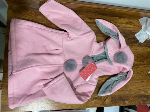 Sweet Rabbit Ears Hooded Long-sleeve Coat for Baby Girls photo review