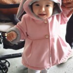 Sweet Rabbit Ears Hooded Long-sleeve Coat for Baby Girls photo review