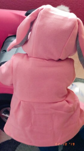 Sweet Rabbit Ears Hooded Long-sleeve Coat for Baby Girls photo review