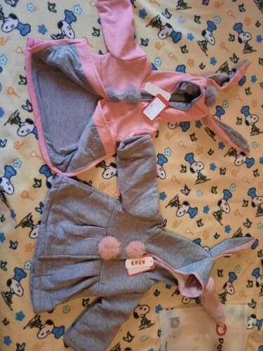 Sweet Rabbit Ears Hooded Long-sleeve Coat for Baby Girls photo review