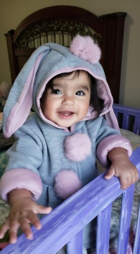 Sweet Rabbit Ears Hooded Long-sleeve Coat for Baby Girls photo review