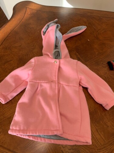 Sweet Rabbit Ears Hooded Long-sleeve Coat for Baby Girls photo review