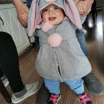 Sweet Rabbit Ears Hooded Long-sleeve Coat for Baby Girls photo review