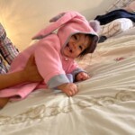 Sweet Rabbit Ears Hooded Long-sleeve Coat for Baby Girls photo review