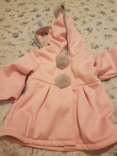 Sweet Rabbit Ears Hooded Long-sleeve Coat for Baby Girls photo review