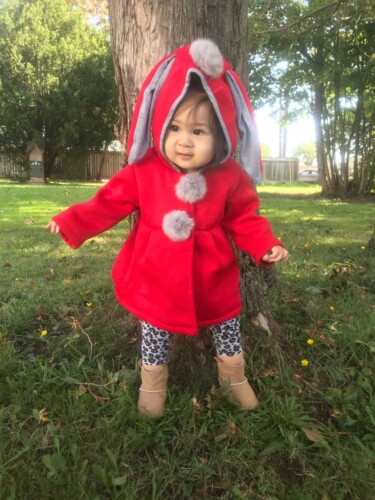 Sweet Rabbit Ears Hooded Long-sleeve Coat for Baby Girls photo review