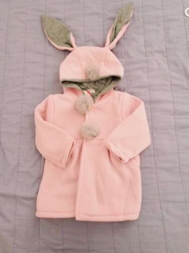 Sweet Rabbit Ears Hooded Long-sleeve Coat for Baby Girls photo review