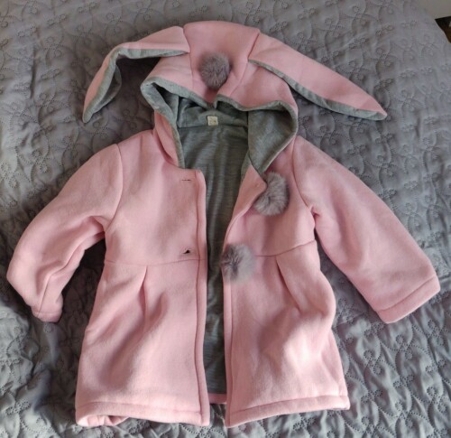 Sweet Rabbit Ears Hooded Long-sleeve Coat for Baby Girls photo review