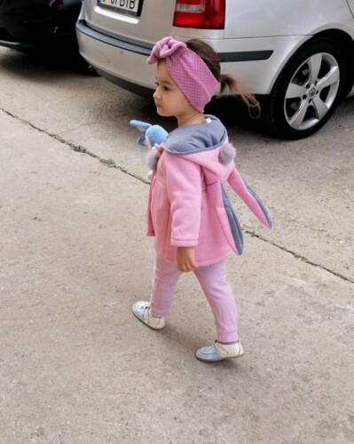 Sweet Rabbit Ears Hooded Long-sleeve Coat for Baby Girls photo review