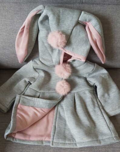 Sweet Rabbit Ears Hooded Long-sleeve Coat for Baby Girls photo review