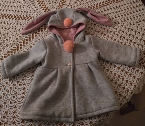 Sweet Rabbit Ears Hooded Long-sleeve Coat for Baby Girls photo review