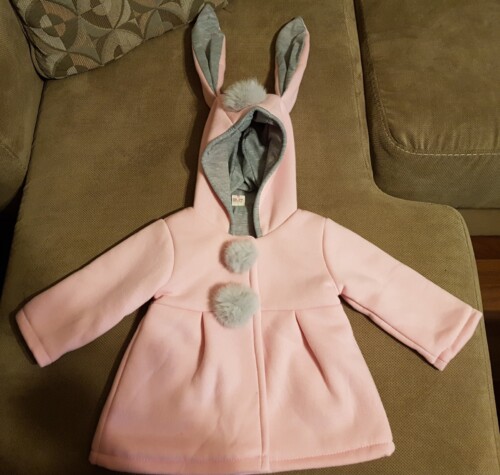 Sweet Rabbit Ears Hooded Long-sleeve Coat for Baby Girls photo review