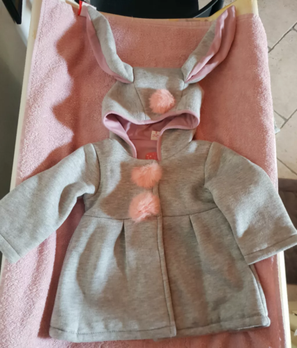 Sweet Rabbit Ears Hooded Long-sleeve Coat for Baby Girls photo review