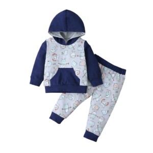 Autumn Baby Toddler Kid boy and girl two-piece hooded sweater 2 pieces set