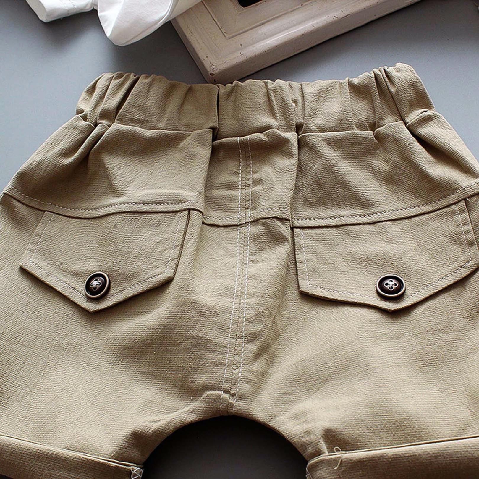 Baby Toddler boy short-sleeve T-shirt striped shorts two-piece suit (Backpack pattern) - Image 6