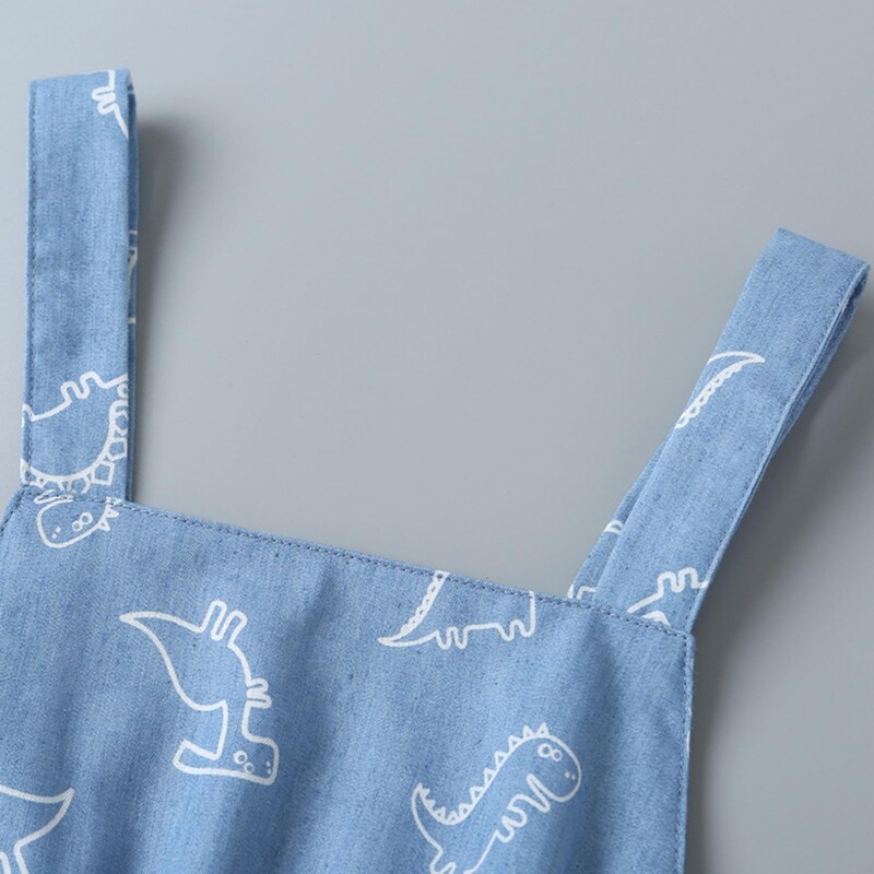 Baby Girls Lapel Short Sleeve Short Strap Shorts Two-piece Set (dinosaur pattern style)
