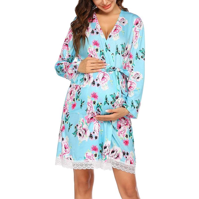 Trendy Floral Print Maternity Dress
