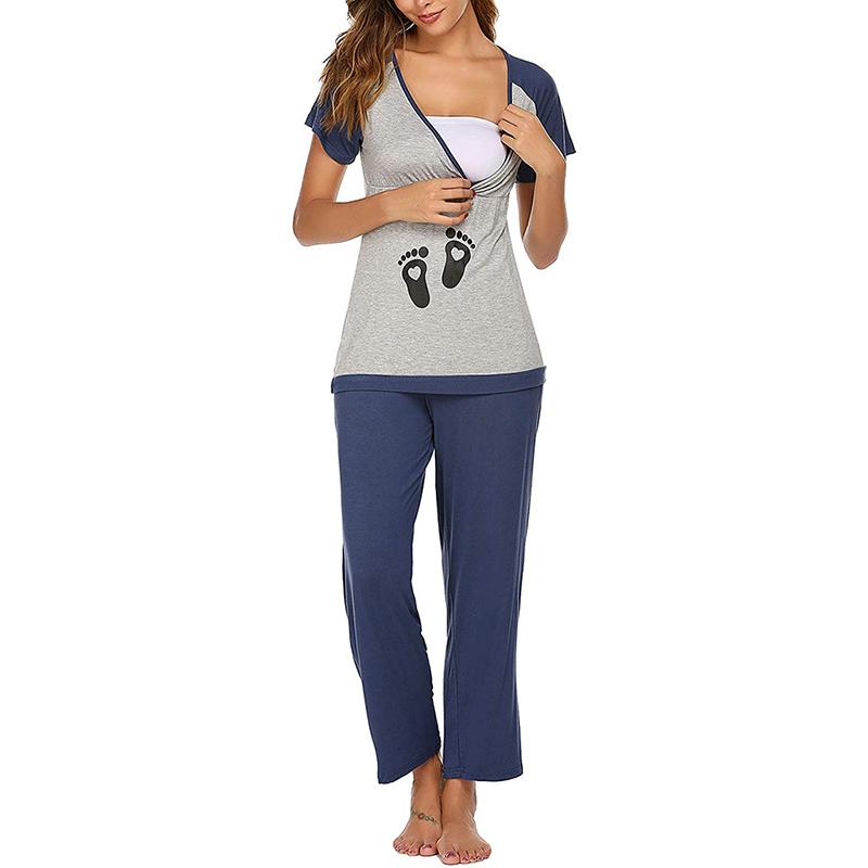 Maternity Short-sleeve Breastfeeding Suit