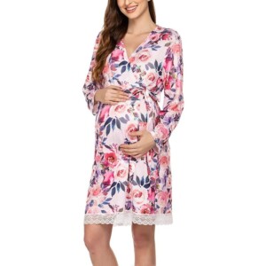 Trendy Floral Print Maternity Dress