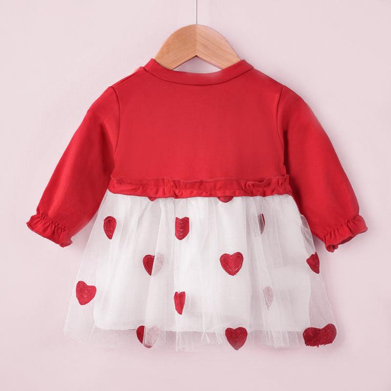 Heart-shaped Printed Dress for Toddler Girl