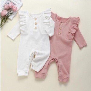 Solid Ruffle Jumpsuit for Baby Girl