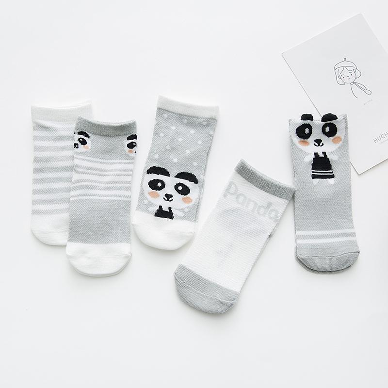 5-piece Cartoon Design Mesh Socks