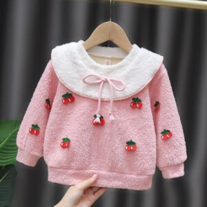 Strawberry Pattern Sweatshirt for Toddler Girl