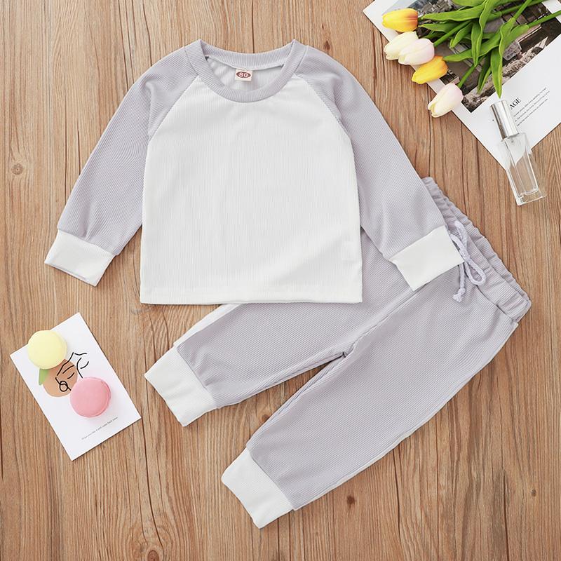 2-piece Color-block Tops &amp; Pants for Baby Girl
