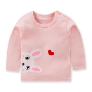 Rabbit Pattern Long Sleeve T-shirt for Toddler Girl