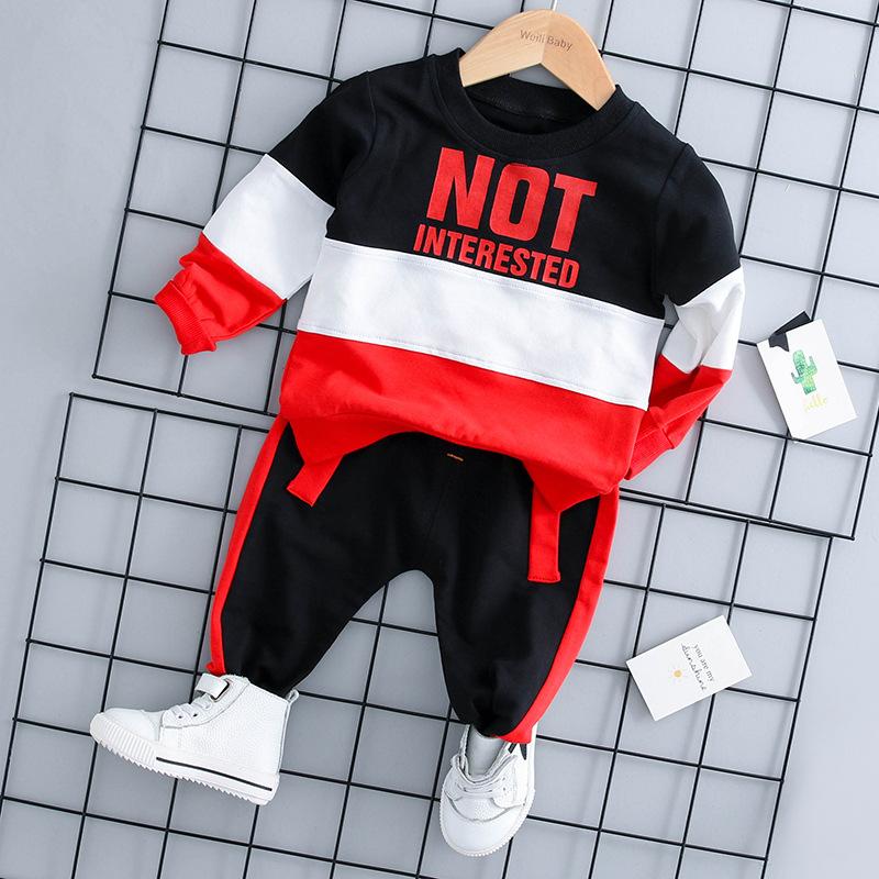 2-piece Color Contrast Pullover &amp; Pants for Toddler Boy
