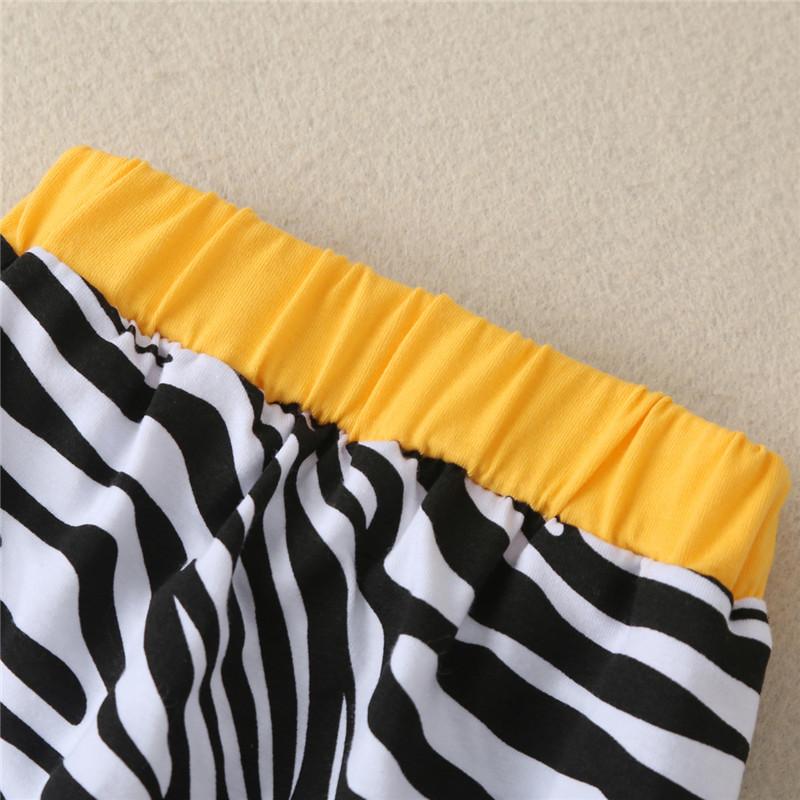 3-piece Zebra Pattern Bodysuit with Hat & Zebra Stripe Print Pants for Baby