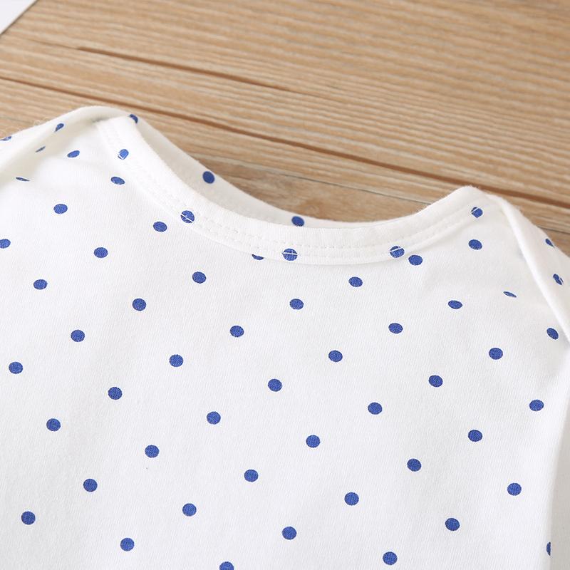 3-piece Polka Dot Bodysuit & Pants & Coat for Baby Girl