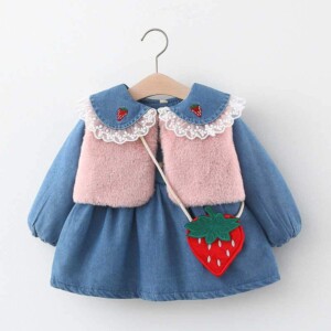 Strawberry Printed Dress for Baby Girl