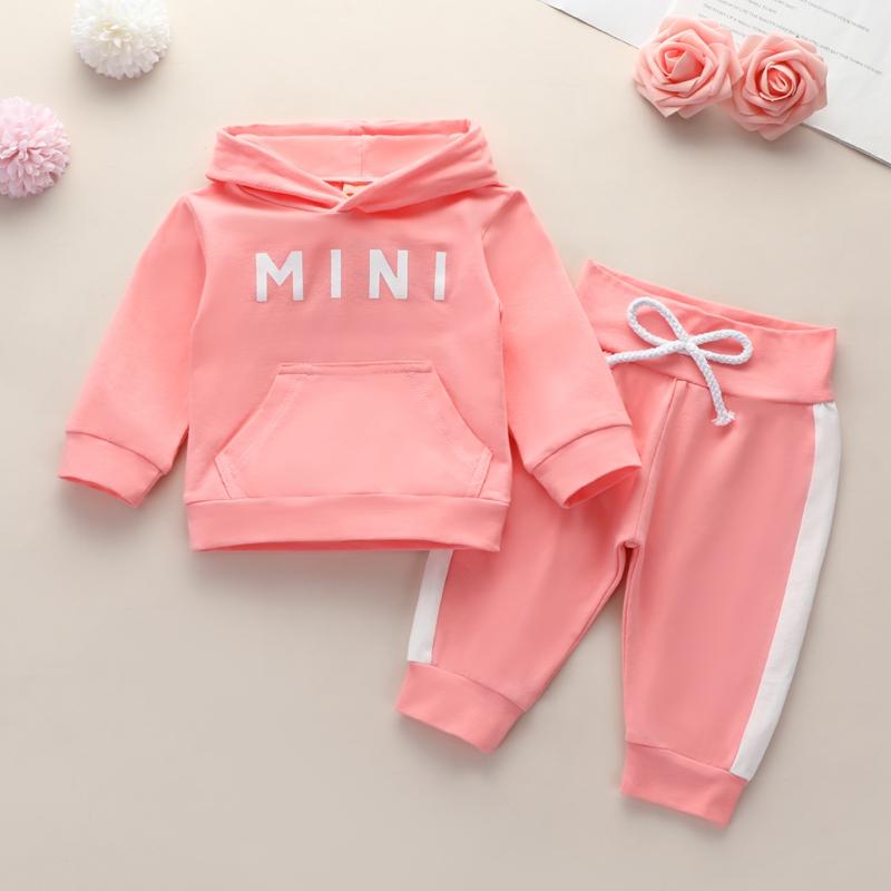 2-piece Letter Pattern Hoodie & Pants for Baby Girl