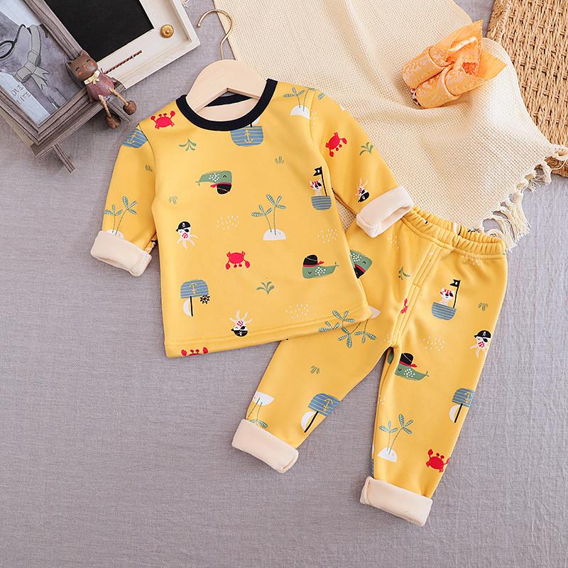 2-piece Fleece-lined Pajamas Sets for Toddler Girl