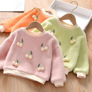 Fruit Pattern Thick Hoodie for Toddler Girl